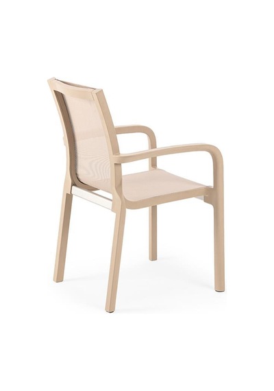 Omnipazar Sy-2528 Plastik Fileli Bahçe Koltuk Sandalye 4'lü Set Bej