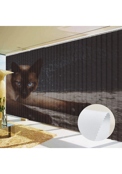 Baskılı Perde Dikey Perde Kumaş Stor Perde Kedi