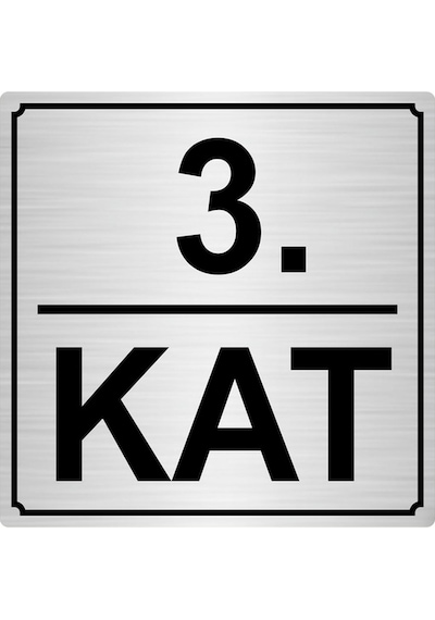 3.Kat 20Cmx20Cm Metal Yönlendirme Levhası Gümüş Renk Metal