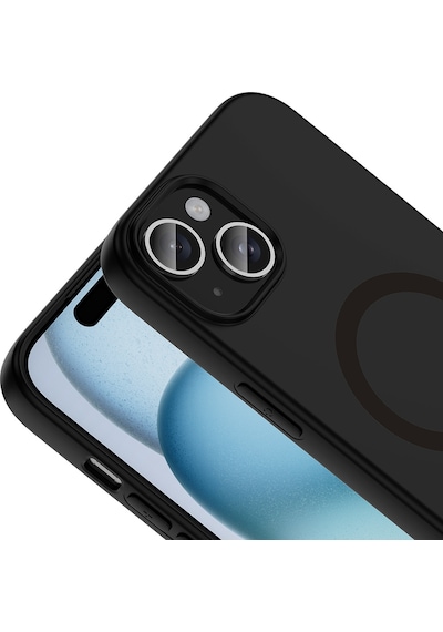 iPhone Uyumlu 15 Kılıf M-safe Şarj Özellikli Mbfx Aris Silikon Kapak - Siyah