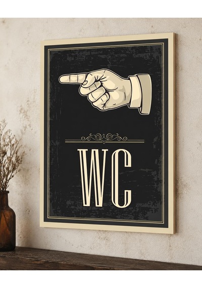 Karbonsoft Wc Tuvalet Tabelası Parmak İşareti İle Yönlendirme Tabelası Beyaz 15 X 20 Karbonnm2129