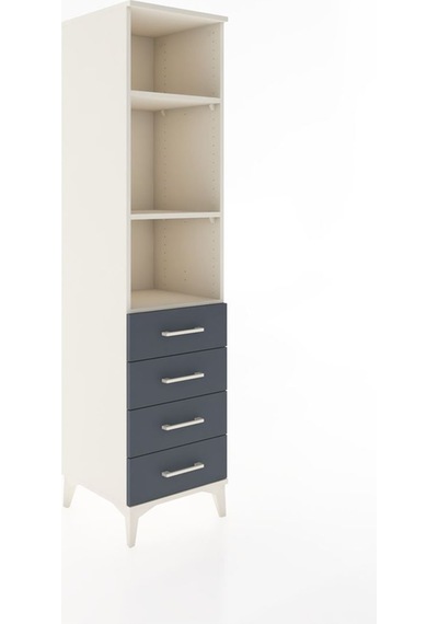 Hyperion Dolap 3 Raflı 4 Çekmeceli 44x44x182 Aytaşı-antrasit Aytaşı