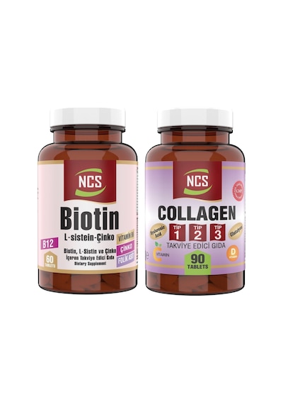 Ncs 90 Tablet Hidrolize Collagen Kolajen Type 1-2-3 Biotin 60Tb