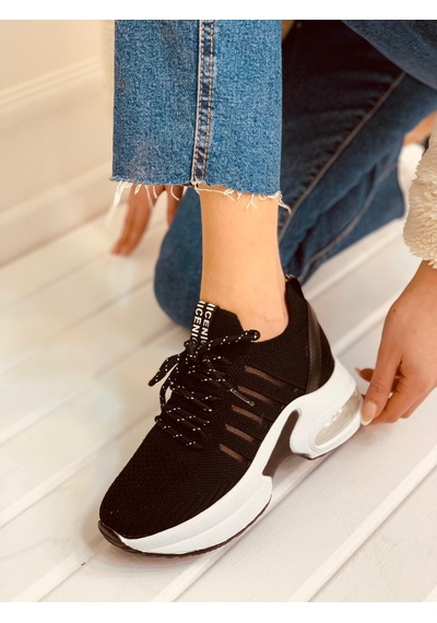 Erva'nın Butiği Siyah Triko Veni Kadın Sneakers-2648