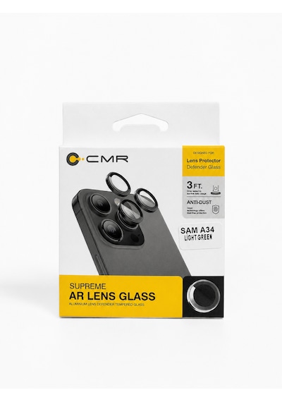 Cmr Supreme Serisi Safir Kamera Lens Koruyucu Samsung Uyumlu A34 Açık Yeşil
