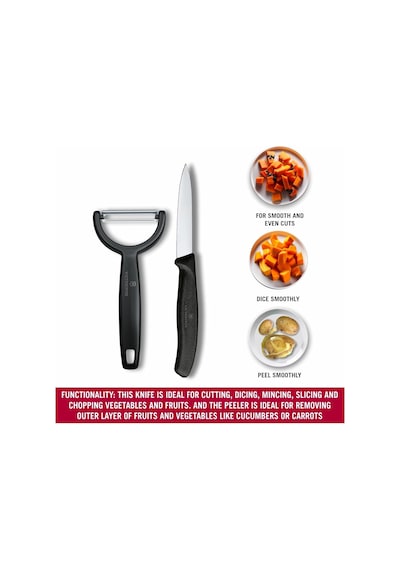 Victorinox 6.7113.22 Swiss Classic 2li Bıçak Ve Soyacak Set, Siyah Çok Renkli