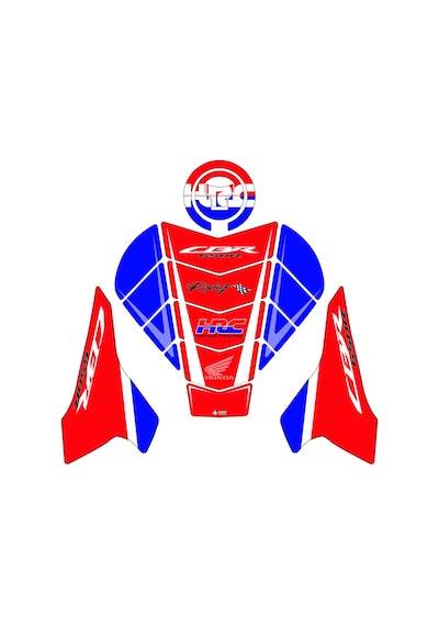 Grippatch Honda Cbr650r 2025 Uyumlu 18 Parça Renkli Tank Pad Seti Gc41-3 Çok Renkli