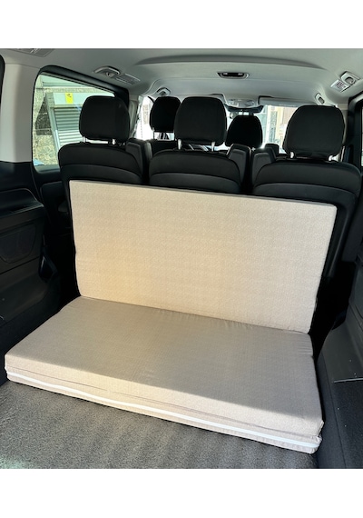 Araç Yatağı Sünger Katlanabilir Oto Yatağı Üniversal 120x180x6 Cm-tesla Ve Birçok Modele Uygun-krem