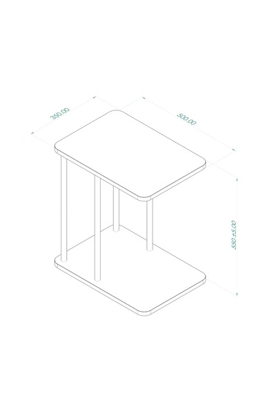 Elegant C Sehpa 35x50x55 Cm Lava - Atlantik Çam Antrasit - Atlantik Çam
