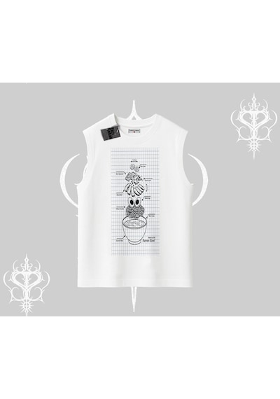 Tarzsokak Kolsuz Tshirt Noodle Theory Hand Drawn Concept Beyaz
