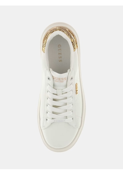 Guess Elbina Hakiki Deri Kadın Sneaker Ayakkabı Flfe10ele12 Altın
