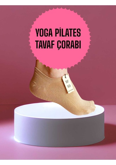 Enefendi 3 Çift Babet Çorap Görünmez Spor Yoga Pilates Kaymaz Silikon Taban 36-40 Siyah Beyaz Krem Dikişsiz Renkli