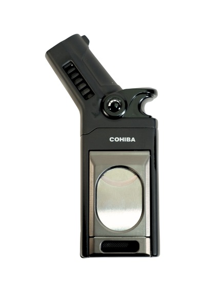 Cohiba Tek Torch Pürmüz Dahili S-v Cut & İğneli Siyah Gunmetal Metal Puro Çakmağı - Tr9526