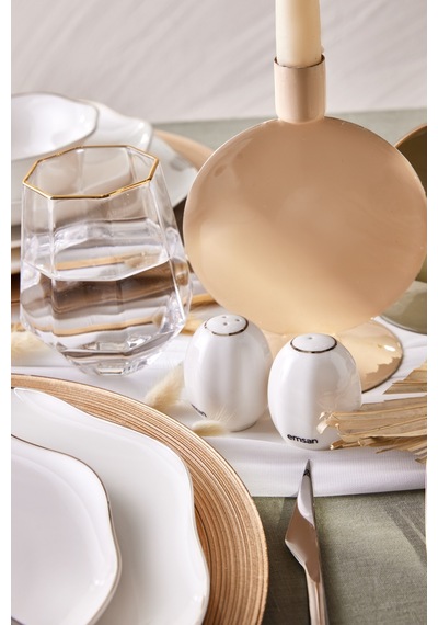 Emsan Fine Bone Lotus Platin 53 Parça Yemek Takımı