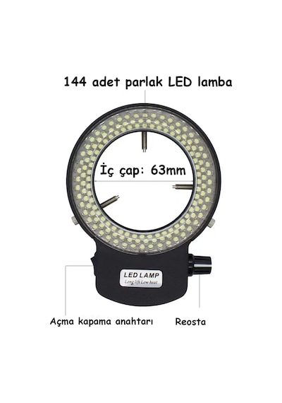144 Ampullü Ayarlanabilir Led Halka Beyaz
