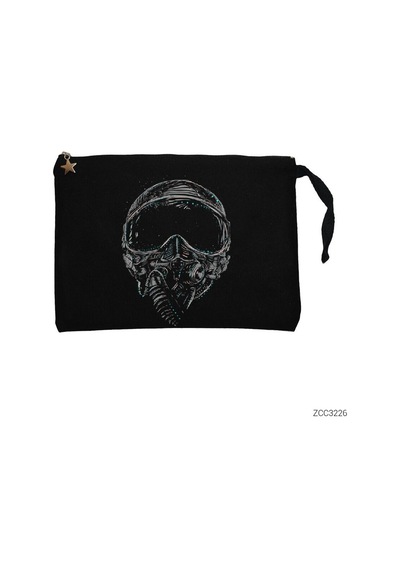 Zepplin Giyim Defender Helmet Siyah Clutch Astarlı Cüzdan / El Çantası Siyah