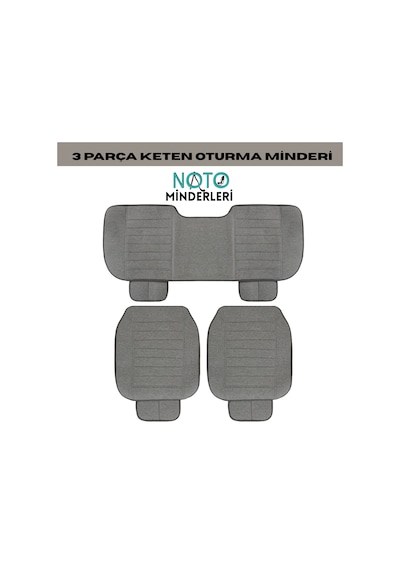 Skoda Fabia Araçlara Uyumlu 3 Parça Oto Koltuk Minderi - Keten Gri