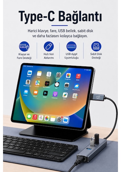 Type-c Usb 3.0 Otg Dönüştürücü Adaptör, 5gbps Hızlı Veri Aktarım Çevirici, Usb Bellek Harici Disk Klavye Mouse Destekli, Telefon Tablet Bilgisayar Uyumlu S342