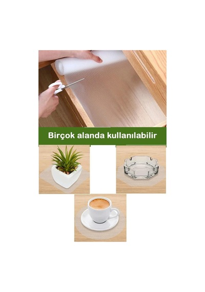 Kaymaz Kaydırmaz Tabak Altı Örtüsü - Eva Malzeme - 10 Metre X 45 Cm Plastik 45 X 125 Beyaz Tr Diğer