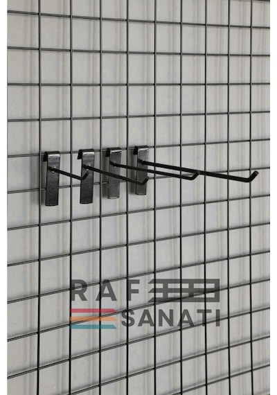 Siyah Tel Pano Kancası 15 Cm - Askı Kanca Raf Askısı Raf Aksesuar Siyah