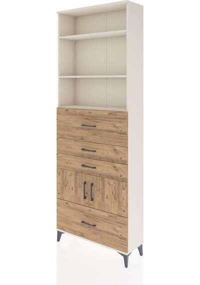 Arges Dolap 4 Raflı 4 Çekmeceli 2 Kapaklı 88x30x243 Aytaşı-çam Aytaşı