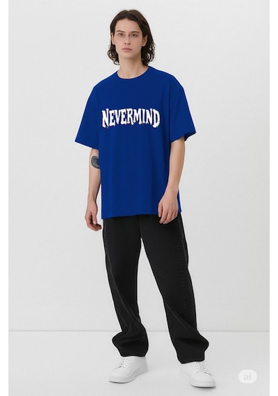 Nevermind Unisex Oversize Tişört Ön Yazı Ve Arka Şehir Manzaralı Kırık Ca Lacivert Nevermind Unisex Oversize Tişört Ön Yazı Ve Arka Şehir Manzaralı Kırık Ca Lacivert