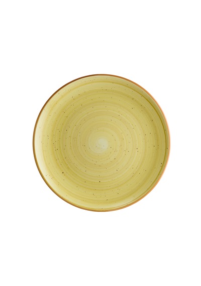Amber Gourmet 17cm 12 Adet Porselen Düz Tabak Açık Kahverengi