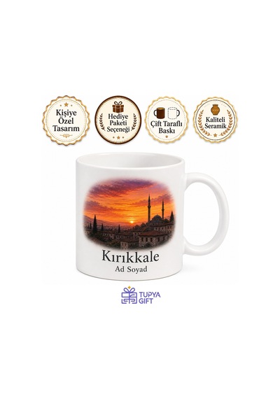 Kırıkkale Anadolu Akşamı Baskılı Kupa Bardak Özel Tasarım Hediye Beyaz / Çok Renkli