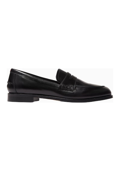 Aeyde Oscar Siyah Polished Calf Deri, Italyan El Işçiliği Loafer Ayakkabı