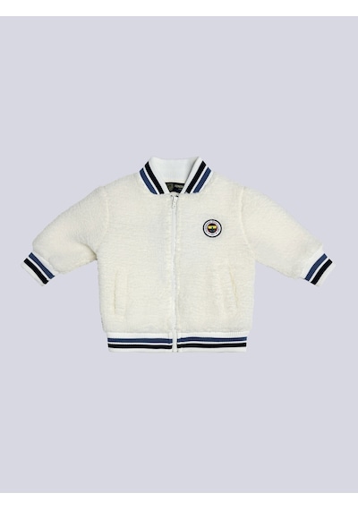 Fenerbahçe Bebek Şeritli 6 Renk Logolu Sweat Ekru