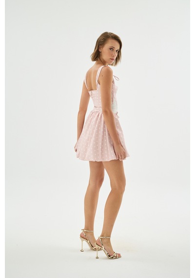 Sagaza Studio Ss6077 Pileli Mini Etek Pembe
