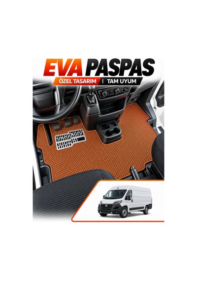 Fiat Ducato Panelvan 2024-2027 Uyumlu Eva Paspas Metal Topukluklu Ön Kabin Taba