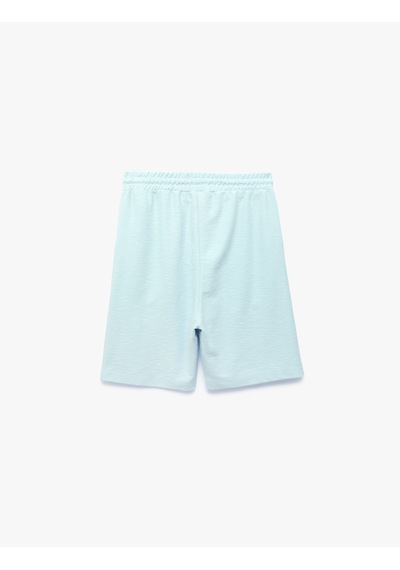 Koton Regular Fit Cepli Bermuda Beli Bağcıklı Şort Mavi 6sam40068mk
