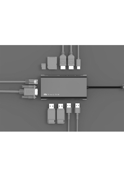 Usb C Hub 11 İn 1 Çoklayıcı Çift Hdmı 4k Vga Ethernet 100w Pd Şarj Sd Tf Kart Okuyucu