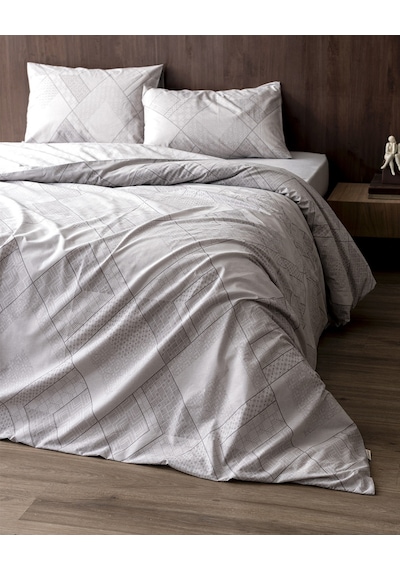 Madame Coco Aurelie King Size %100 Pamuk Ranforce Baskılı Nevresim Takımı - Gri 8684427282670 Gri