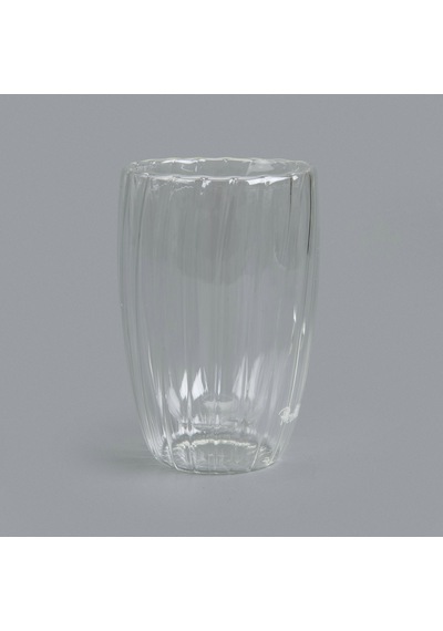 Perottii Stripe Çift Cidarlı Bardak - Şeffaf - 450 Ml Renkli