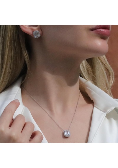 Baget Taşlı Gümüş Set Gümüş