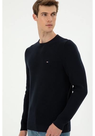 U.S. Polo Assn. Erkek Slim Fit Bisiklet Yaka Lacivert Basic Kazak 50298282-VR033