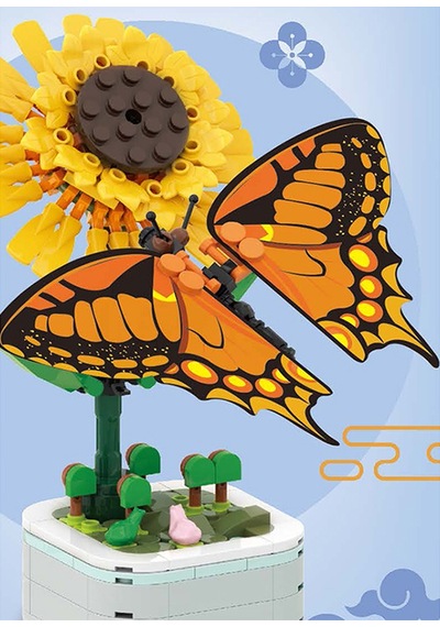 Çiçekler Ve Böcekler Yapı Blokları Butterfly