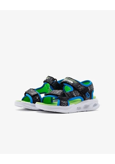 Skechers Erkek Çocuk Siyah Işıklı Sandalet Yeşil