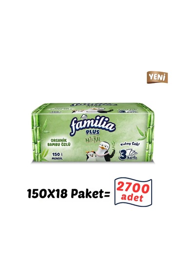 Familia 2700 Adet 18paket Plus Natural Çek Al Mendil 150li 18 Paket X 150 Yaprak