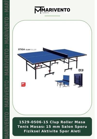1529-0506-15 Clup Roller Masa Tenis Masası 15 Mm Salon Sporu Fiziksel Aktivite Spor Aleti