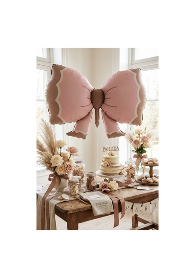 Retro Pembe Fiyonk Folyo Balon Baby Shower Doğum Günü Parti Süsü Çok Renkli
