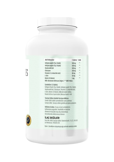 Collagen Hyaluronik Asit Biotin Vitamin C Tip 1-3 Balık Kollajen 300 Tablet