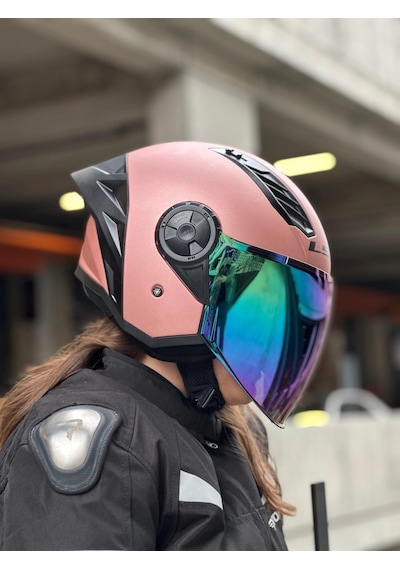 Ls2 Aırflow 2 Rose Gold Kask Gökkuşağı Vizör Spoiler Rose Gold