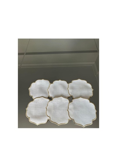 Linda Mia Home Etamin Işlemey Uygun Düz Nakışlı Kokteyl Peçete 6 Lı
