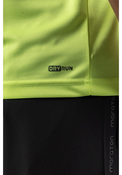 Maraton Regular Erkek Bisiklet Yaka Neon Sarı T-shirt Sarı