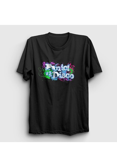 Presmono Unisex Decor Panic At The Disco T-shirt Siyah