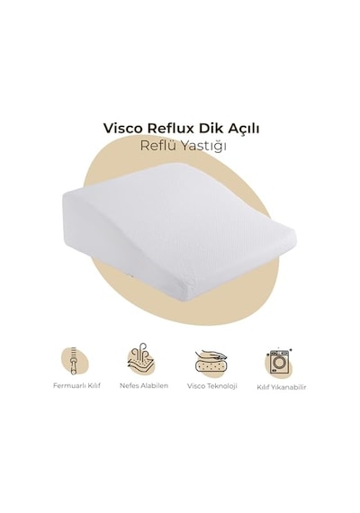 Homedius Yastık Visco Reflux Beyaz 65x60 Açık Bej