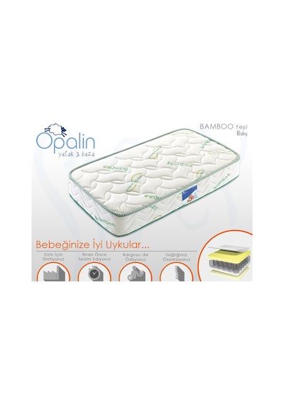 85 x 170 Opalin Bamboo Ortopedik Yatak 85*170 Ortopedik Yaylı Yatak